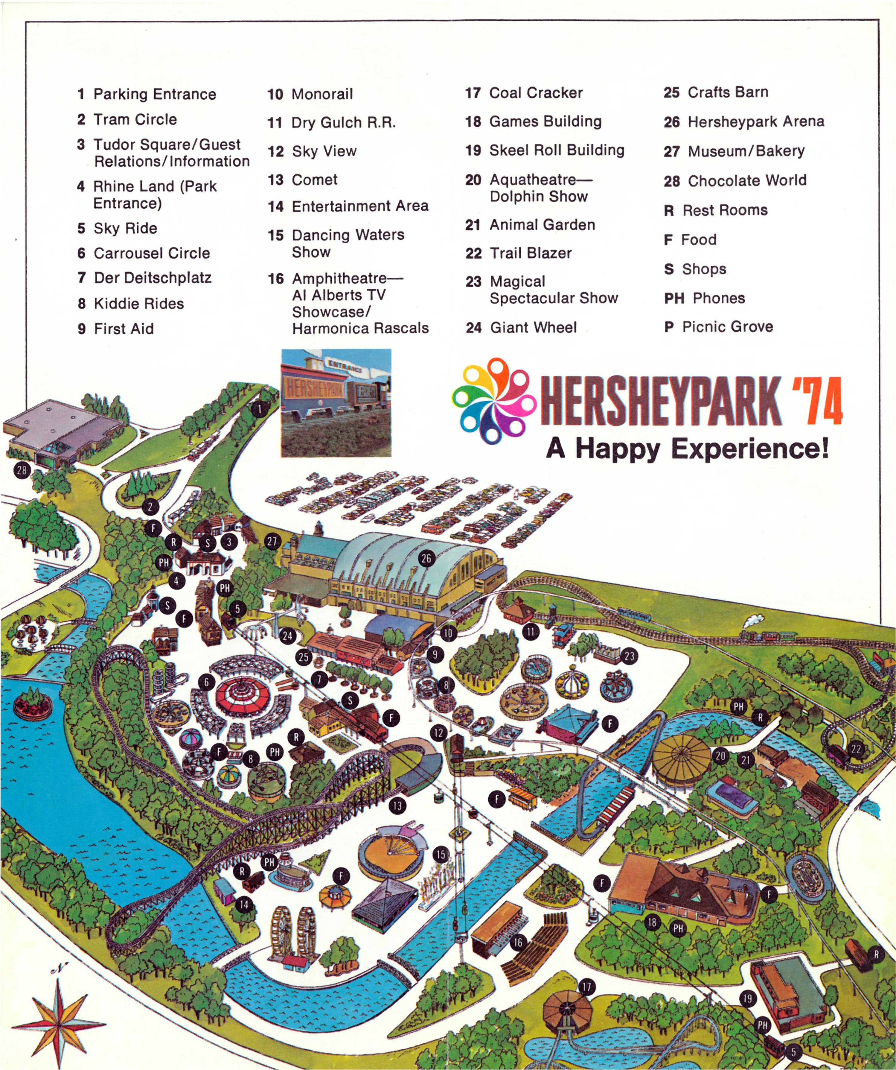 1974 Hersheypark Map B 