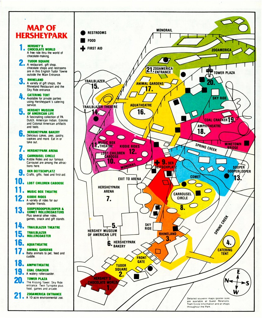 1979 Hersheypark map