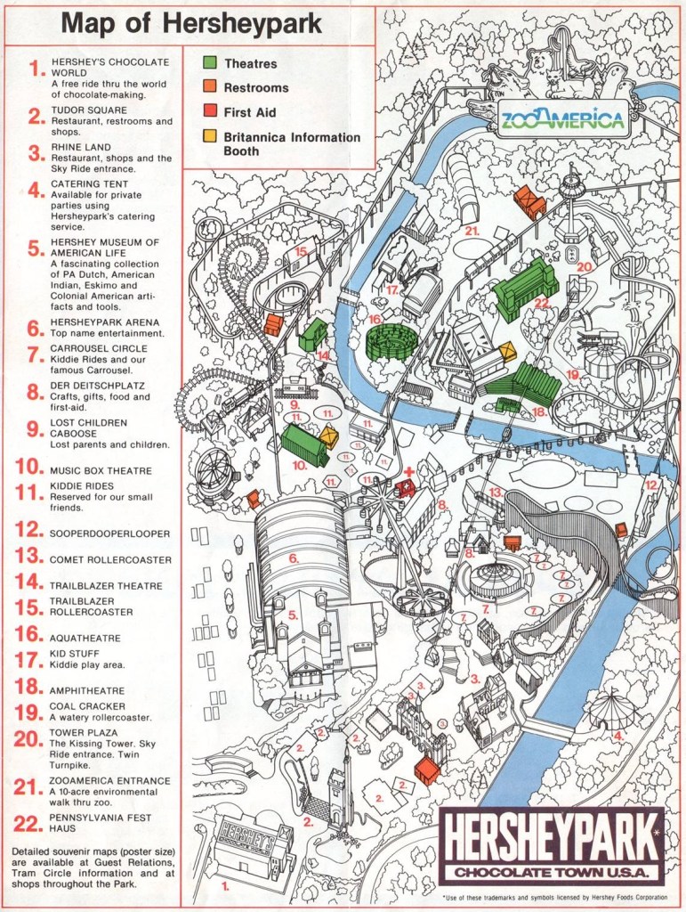 1981 Hersheypark map