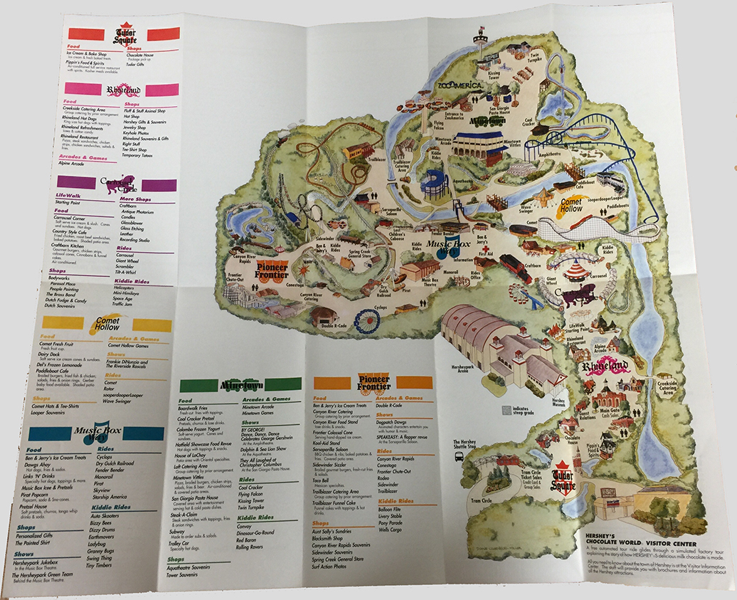 1992 Hersheypark Map 