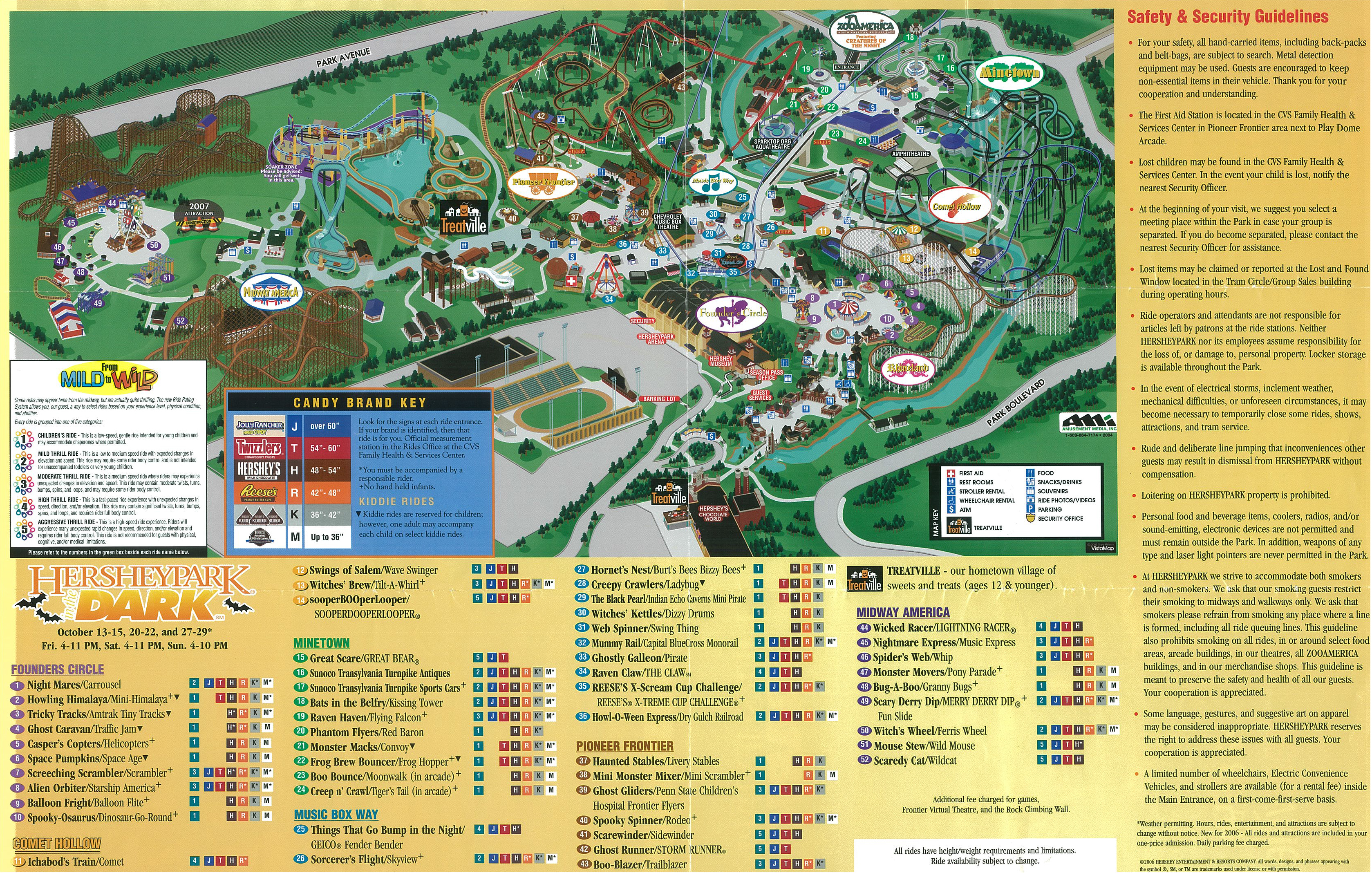 2006 Hersheypark In The Dark map
