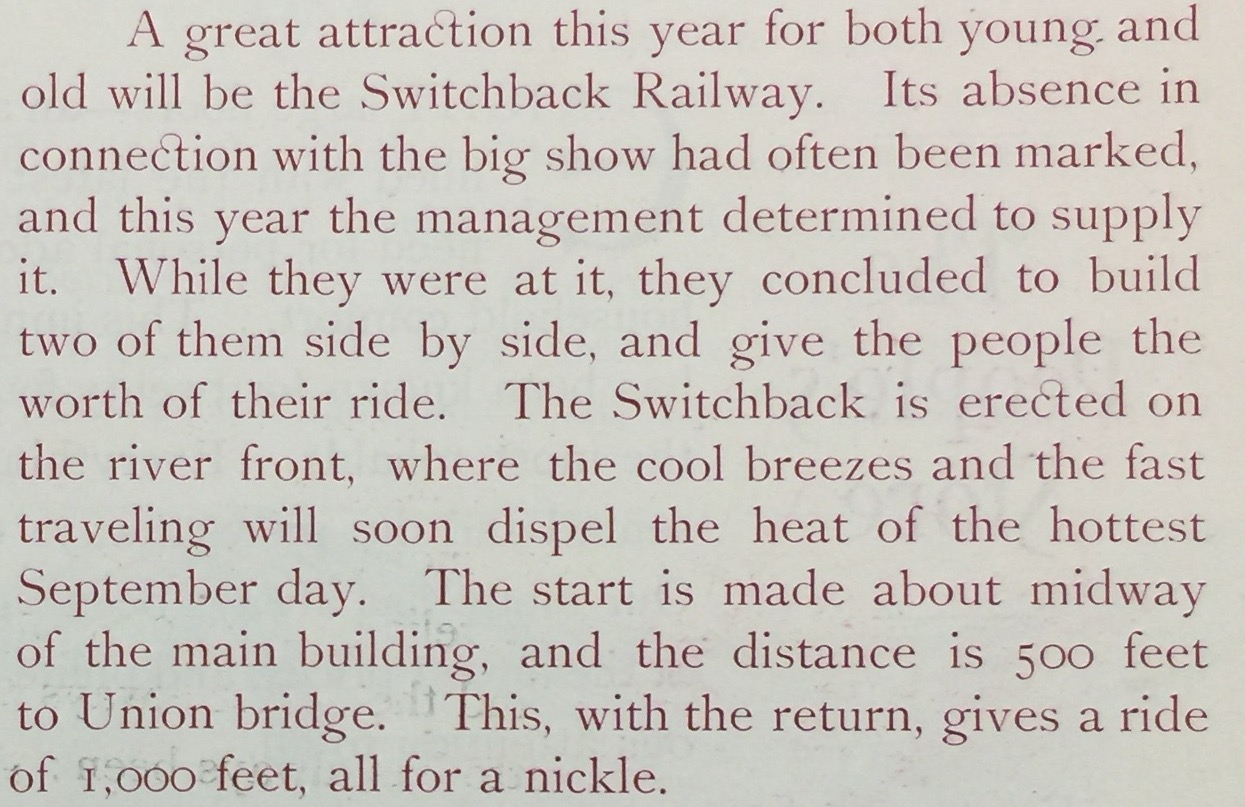 1895 Souvenir Booklet Switchback Railway