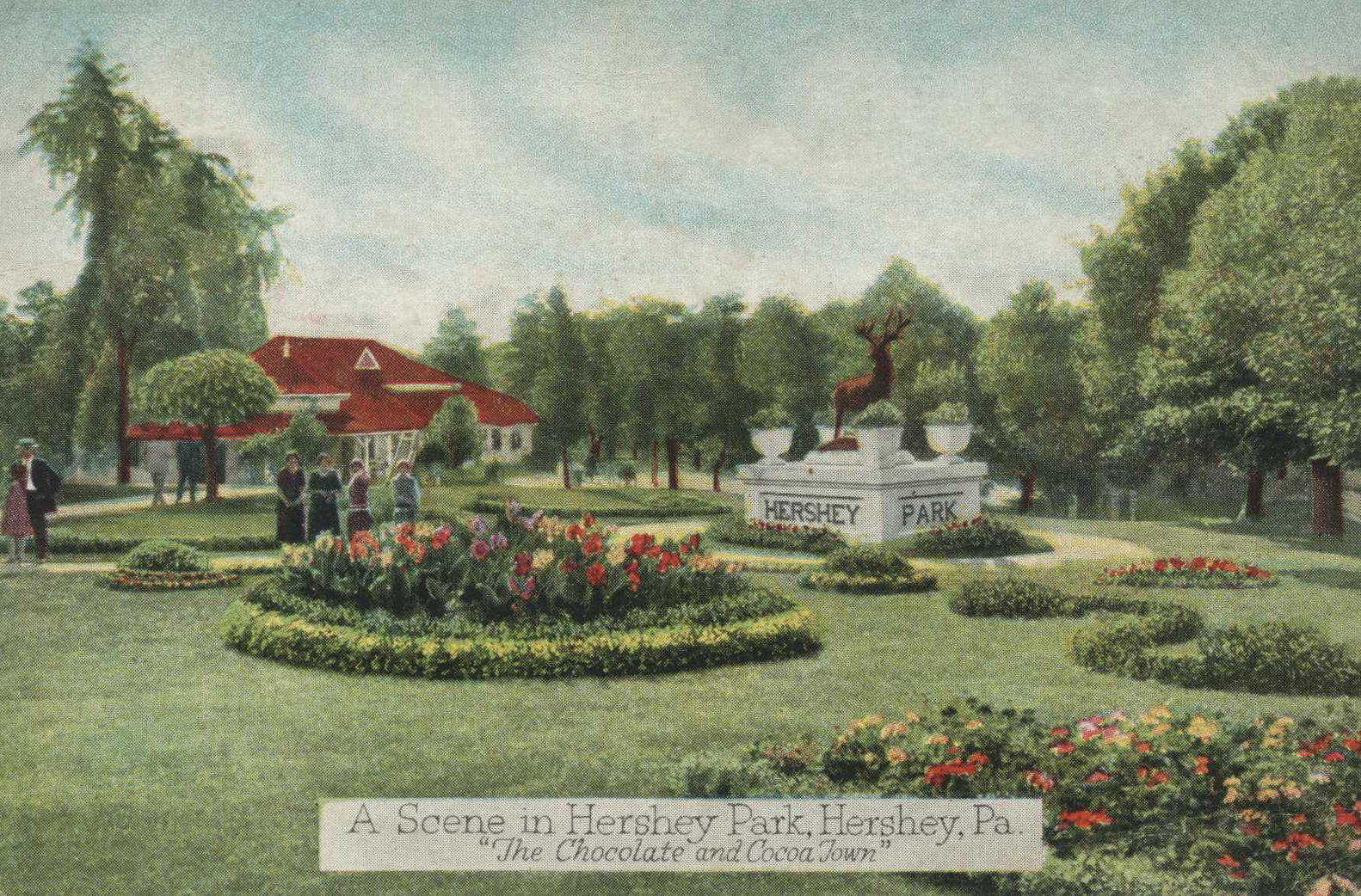 1930 ~ Hershey Park Main Entrance Elk