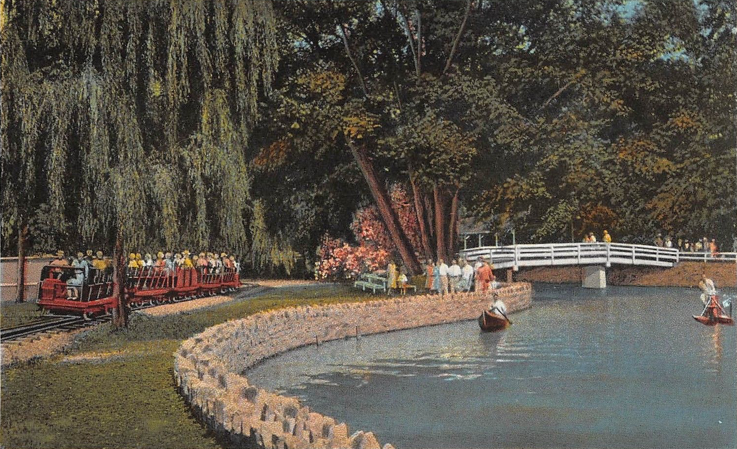 1940 circa Minature Railroad and Lake