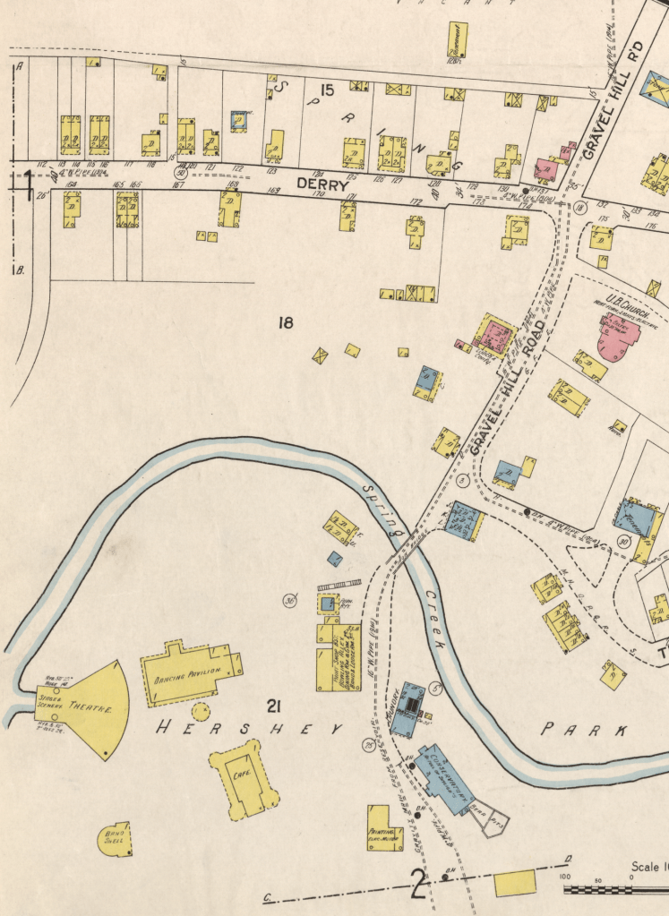 1915 Sanborn map of Hershey which includes Village of Spring Creek