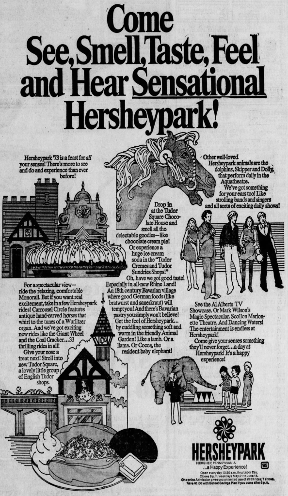 Hersheypark advert featuring Tudor Castle