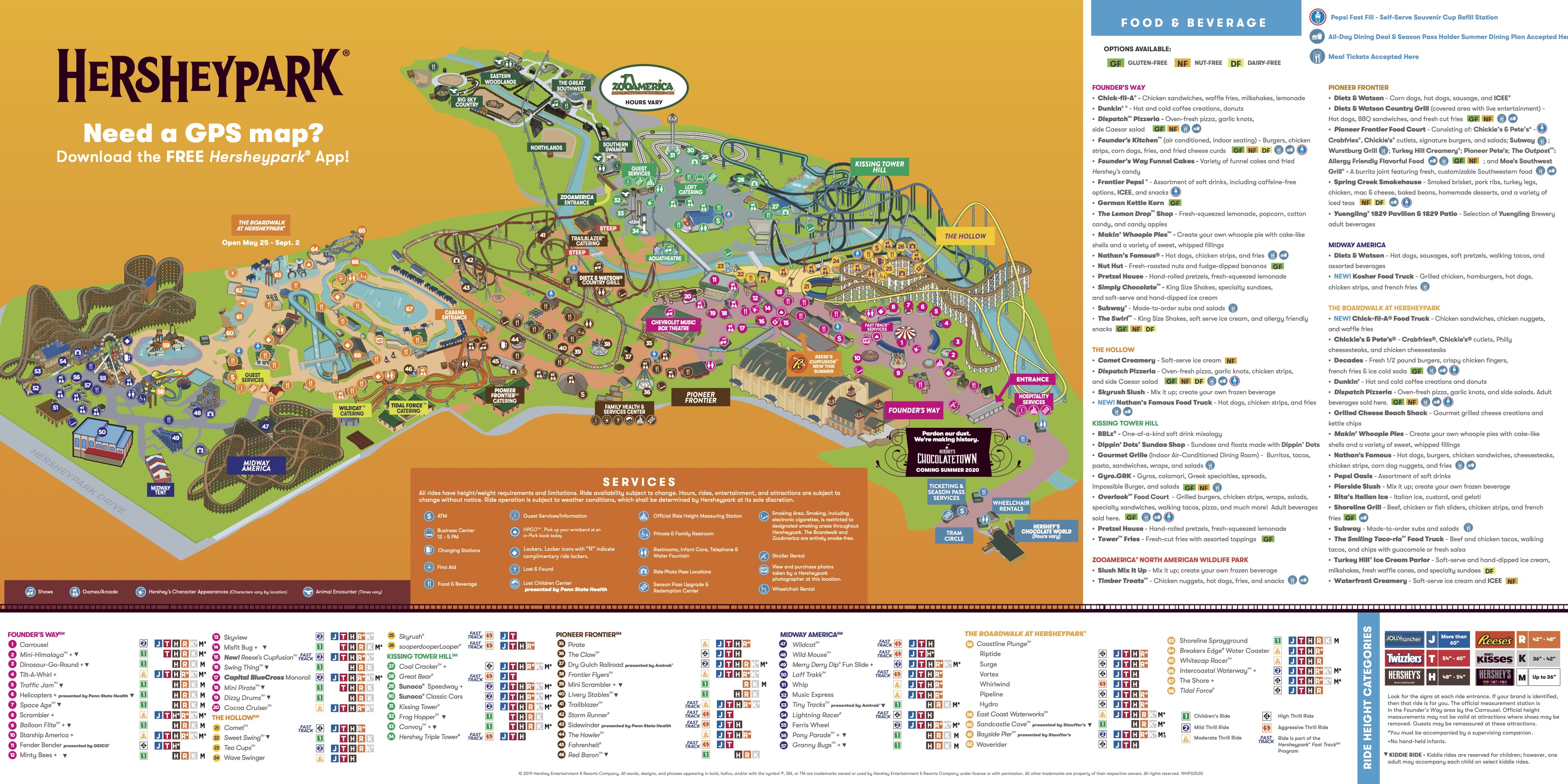 2019 Hersheypark summer map