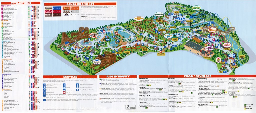 Hersheypark map - Summer - 2013