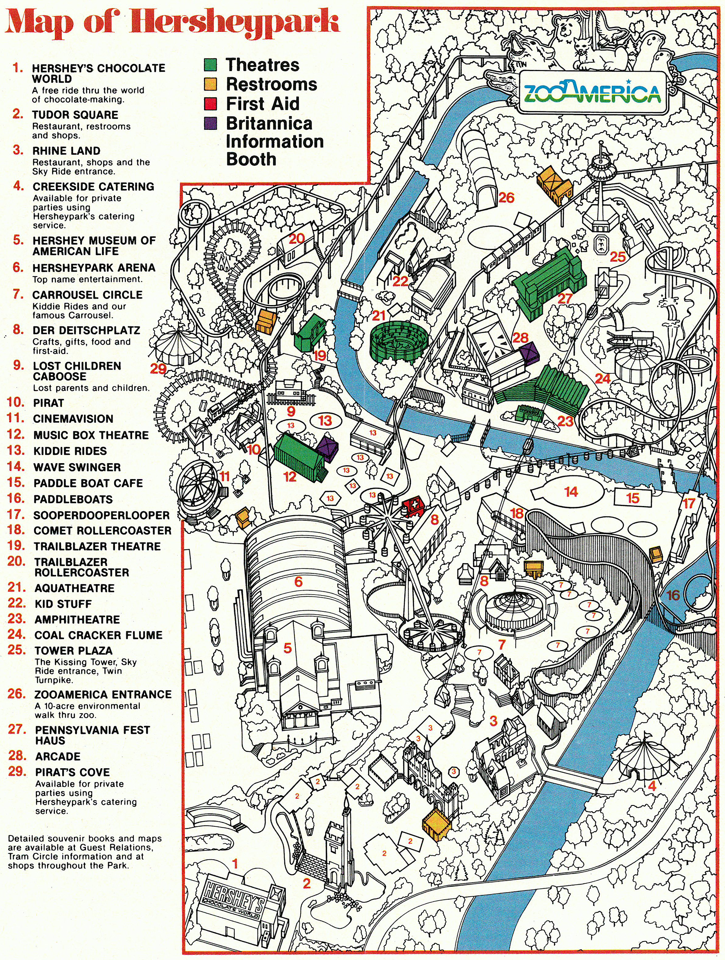 1983 Hersheypark map