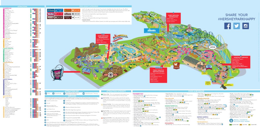 Hersheypark map - Summer - 2016