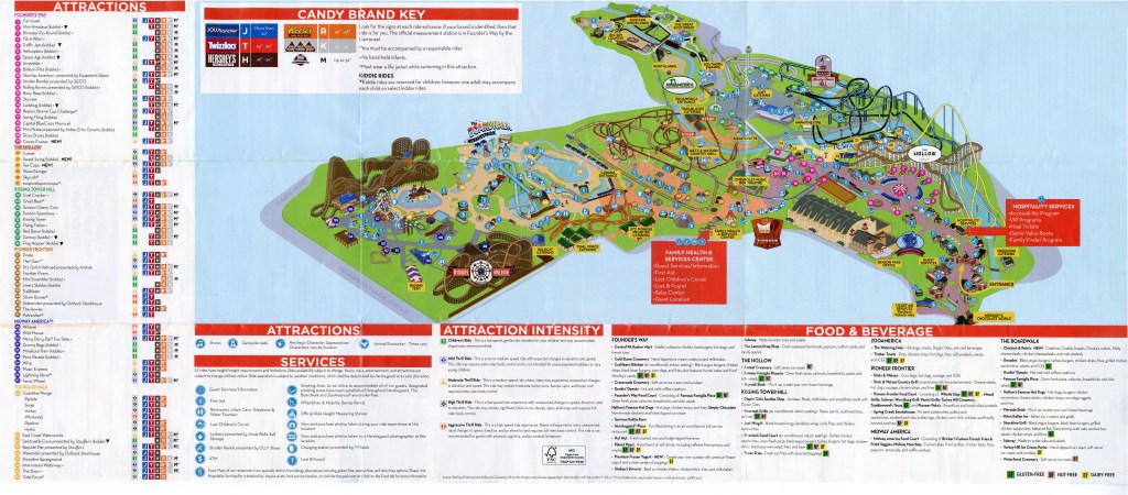 Hersheypark map - Summer - 2014