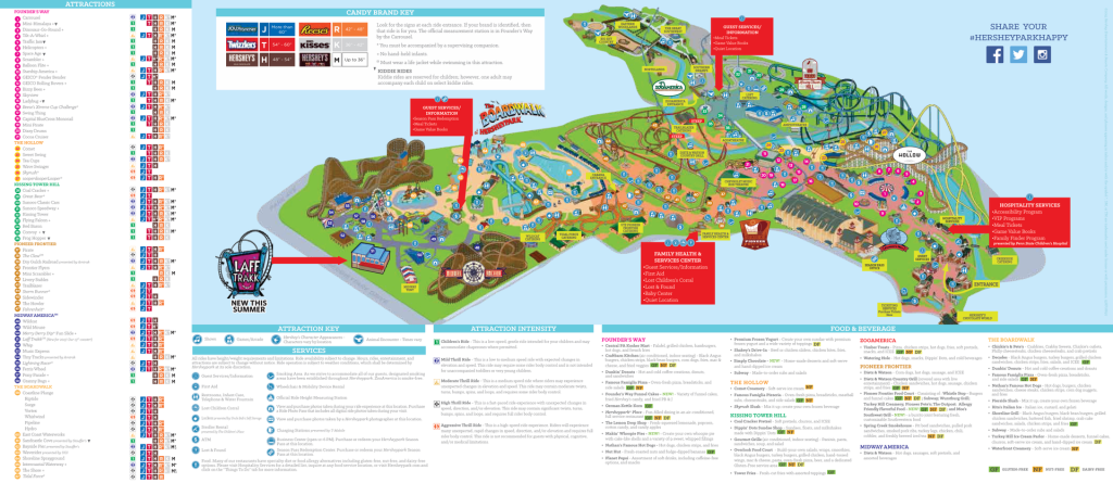 Hersheypark map - Summer - 2015