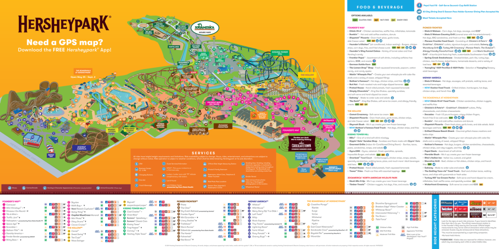 2019 Hersheypark summer map