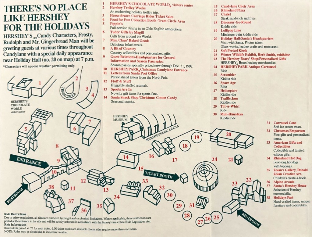 Hersheypark Map - Candylane - 1992