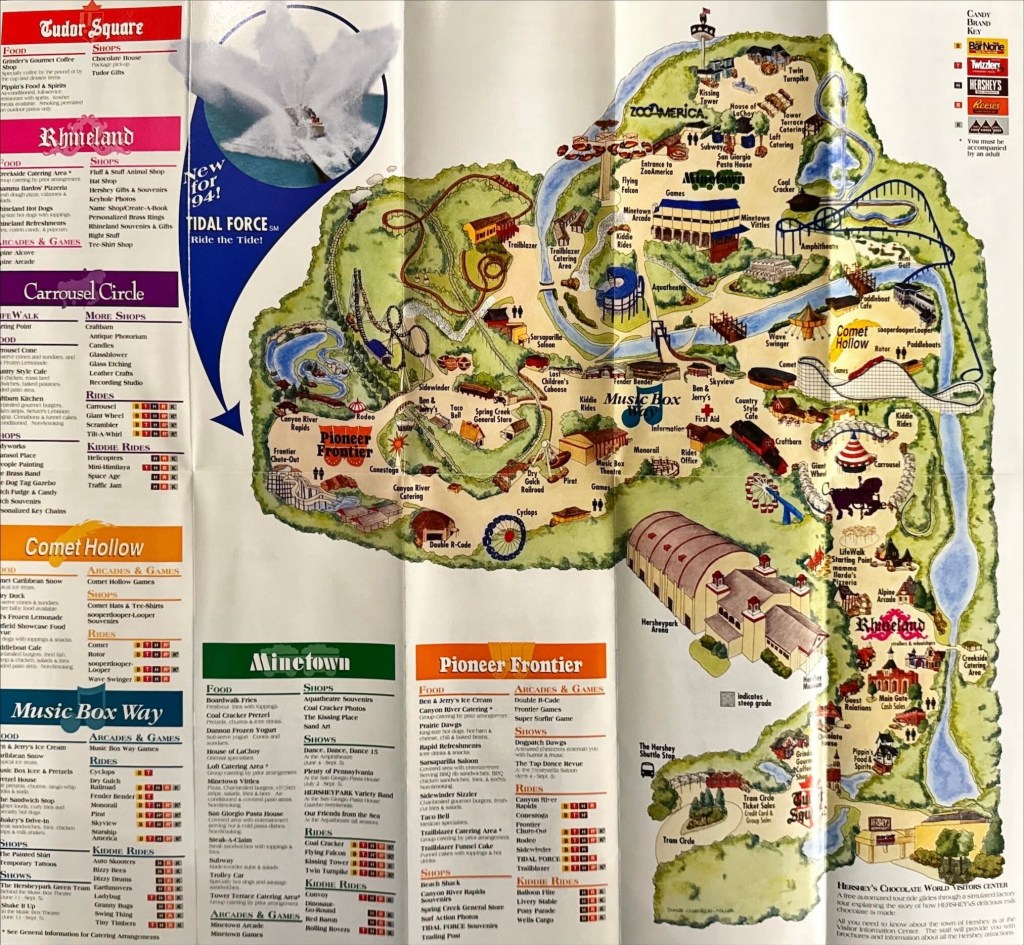 Hersheypark Map - Summer - 1994
